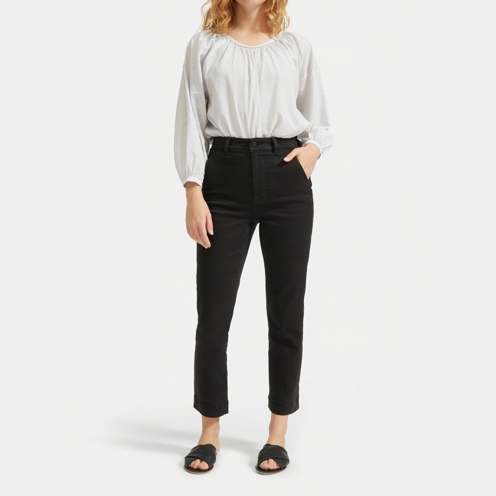 Everlane Slim Leg Crop Ankle Pant - Washed Black